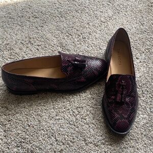 Talbots purple snakeskin tassle Loafers